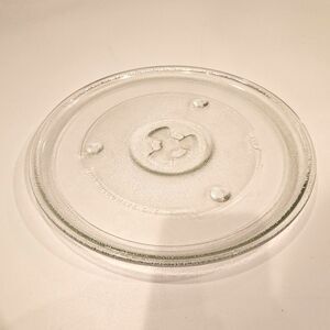 GE Genuine OEM Microwave Glass Round Plate Tray (10.62") with Support (7.25")